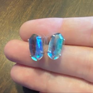KENDRA SCOTT Stud Earrings Purple Blue Iridescent